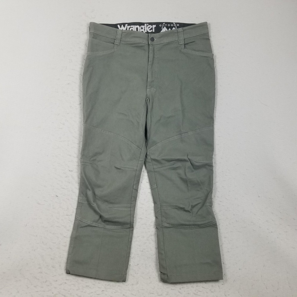 Wrangler Pants Mens 40x32 Green Outdoor‎ Cargo Canvas Stretch Hiking NS857SO